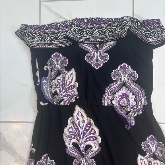 White House Black Market Black and Purple Maxi Dress - Picture 8 of 11